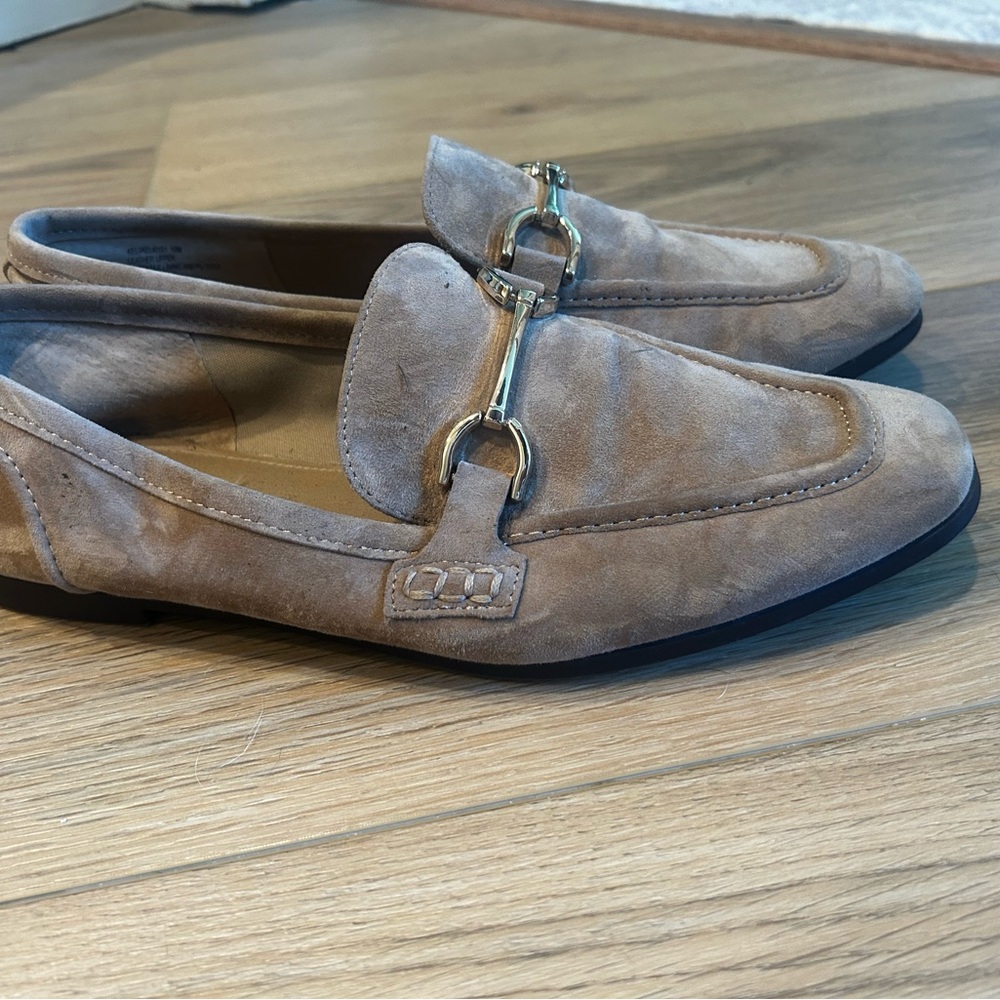 Steve Madden Suede Loafers with Gold Bit - Taupe - Picture 2 of 3